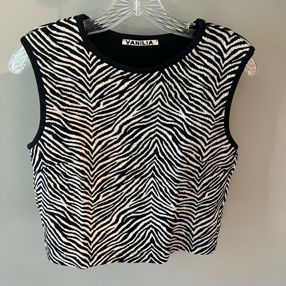 Black and White Zebra Print Women's Top